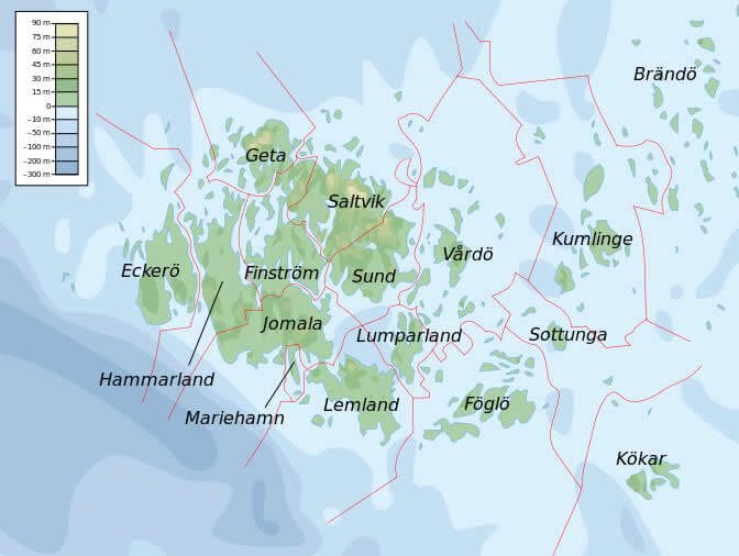 aland islands political map